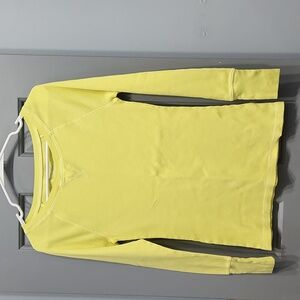 Old Navy Neon Yellow Green Chartreuse Thermal Waffle Long Sleeve Tee medium